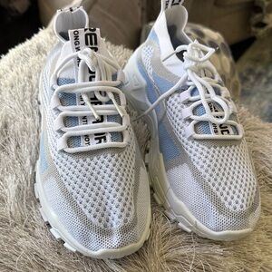 Light Blue & White Women's Knit Sneakers! New never worn!